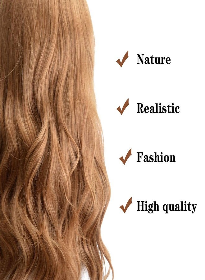 HiFEN Light Brown Wig - Cosplay Curly Wigs for Women - M3gan Synthetic Long Hair Wig, 24 inches Halloween Wigs (Light Brown wig) - Image 2